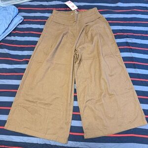 Wide-Leg Linen-blend Pants